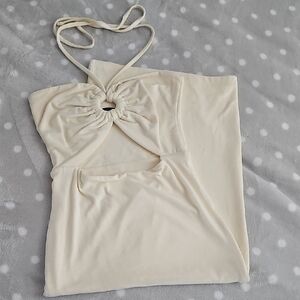 JLUXLABEL Ivory Halter Top Small NWOT